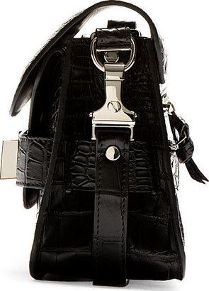 Proenza Schouler Black Crocodile PS11 Mini Classic Shoulder Bag