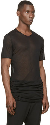 Thamanyah Black Sheer Minimal Mist T-Shirt