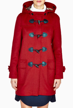 Burberry Military Red Hooded Duffle Coat