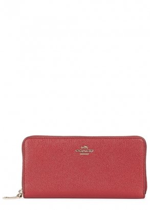 Coach Red grained leather wallet
