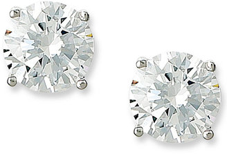 Crislu Earrings, Platinum Over Sterling Silver Cubic Zirconia Stud Earrings (6 ct. t.w.)
