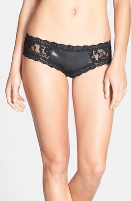 Hanky Panky 'After Midnight - Slick Signature Lace' Open Gusset Hipster Briefs
