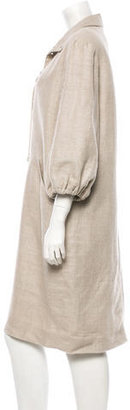 Oscar de la Renta Woven Linen Dress