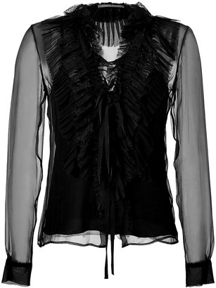 Alberta Ferretti Silk Blouse in Black