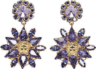 Versace Purple Swarovski Pendant Earrings