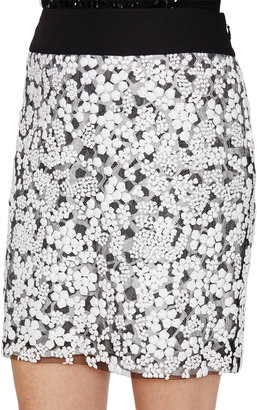Vera Wang Mosaic Sequin Embellished Skirt