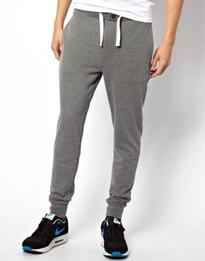 ASOS Skinny Sweatpants With Zip Fly And Button Detail - Charcoal