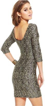 As U Wish Juniors' Embroidered Scoop-Back Dress