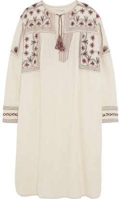 Etoile Isabel Marant Viola Embroidered Cotton-muslin Dress - Cream
