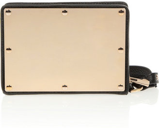 Sophie Hulme Textured-leather and brass box clutch