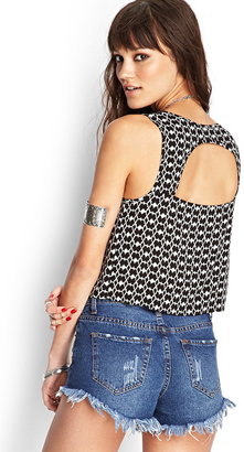 Forever 21 Printed Cutout Tank Top