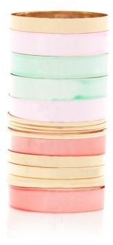 River Island Gold tone and pastel bangles pack