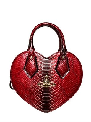 Vivienne Westwood Frilly Heart Faux Snakeskin Top Handle
