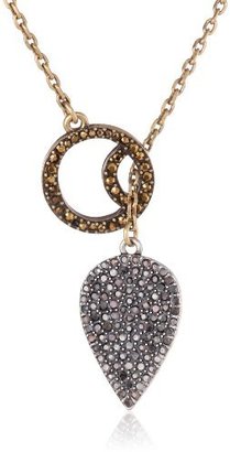 Lucky Brand Royal Jewels" Two-Tone Pave Guitar Pick Pendant Necklace, 16"