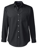 Lands' End Lands' End Men's Tall Long Sleeve Tailored Straight Collar Broadcloth Shirt-Black