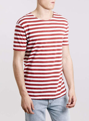 Topman Red Feeder Stripe T-Shirt