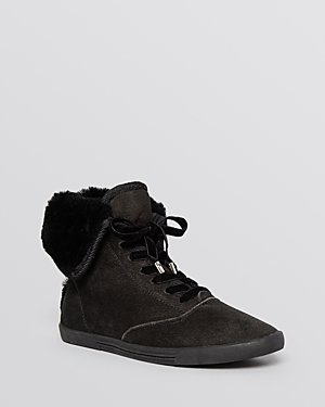 Joie Flat Lace Up Sneakers - Marist Shearling