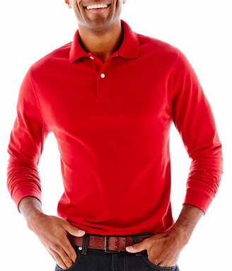 ST. JOHN'S BAY Long-Sleeve Sueded Polo