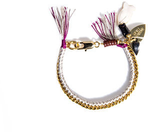 Lizzie Fortunato Woven chain and thread bracelet