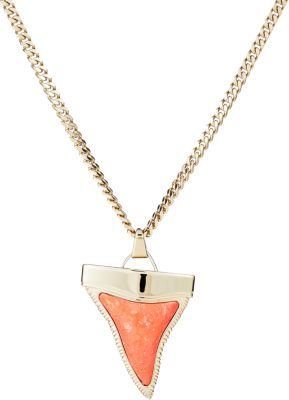 Givenchy Coral Sharktooth Pendant Necklace