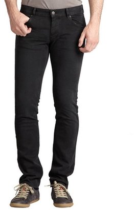 Prada black stretch cotton straight leg jeans