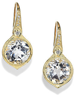 Ila Safiya White Topaz, Diamond & Sterling Silver Drop Earrings