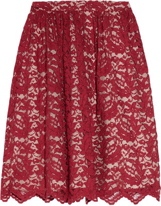 Erdem Madeleine lace and silk skirt