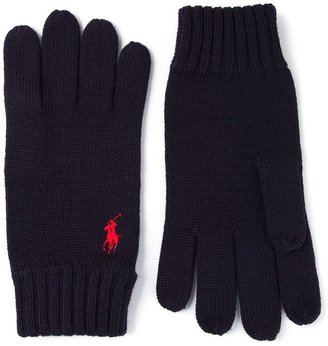 Polo Ralph Lauren embroidered logo gloves