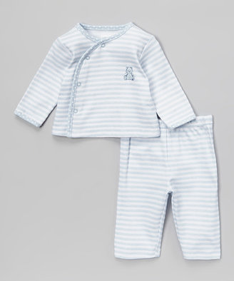 Vitamins Baby Blue & White Stripe Bear Wrap Top & Pants