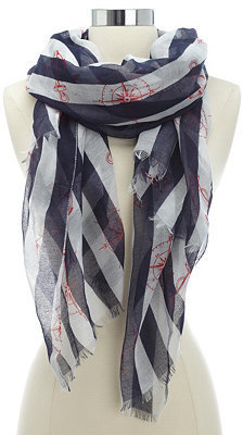 Charlotte Russe Lightweight Nautical Striped Scarf
