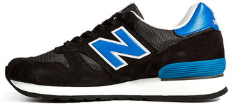 New Balance Suede/Mesh Sneakers in Black/Blue