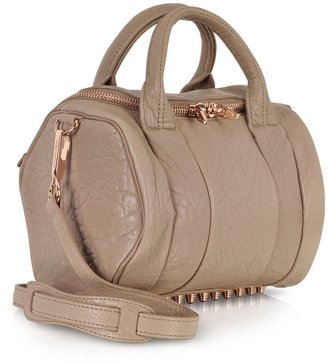 Alexander Wang Rockie In Pebbled Latte With Rose Gold Hardware