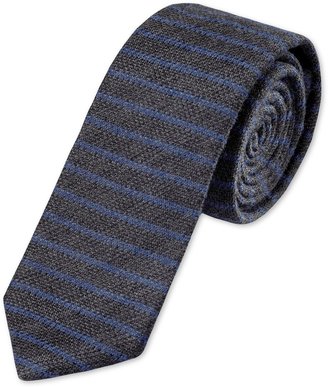 Charles Tyrwhitt Handmade slim grey & blue wool stripe tie