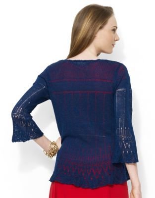 Lauren Ralph Lauren Pointelle-Knit Linen Sweater