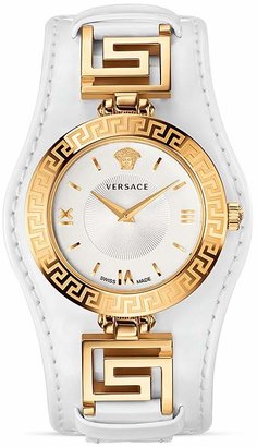 Versace Signature Rose Gold & White Dial Watch, 35mm