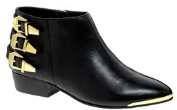 Report Signature Noma Black Buckled Flat Ankle Boots - Black