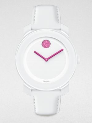 Movado Crystal, Stainless Steel & TR90 Watch/Pink
