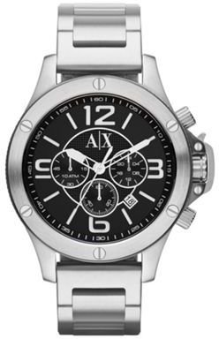 Armani Exchange Men's black large dial chronograph bracelet watch
