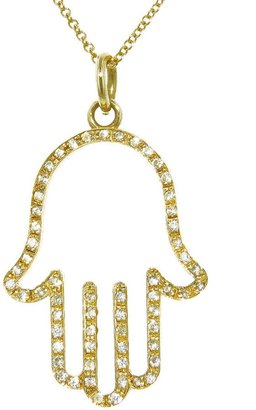 Jennifer Meyer Open Hamsa Hand Diamond Pendant Necklace - Yellow Gold