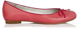 Sambag Grace Red Plain Leather Ballet Flats