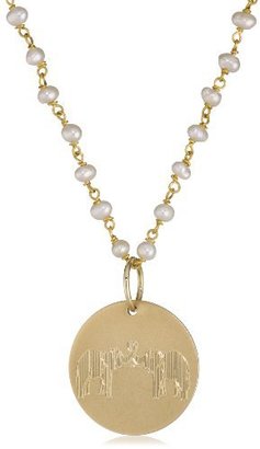 Emily and Ashley Pearl Chain Necklace with Double Elephant Charm