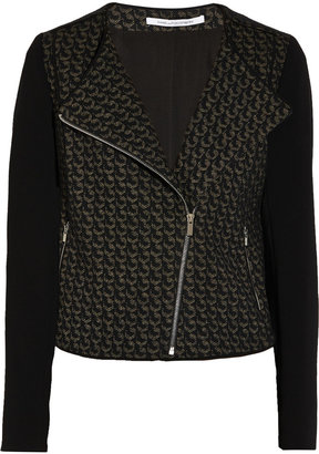 Diane von Furstenberg Noni crepe-paneled wool-blend jacket