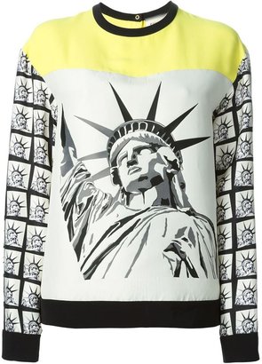 Fausto Puglisi colour block statue of Liberty sweatshirt