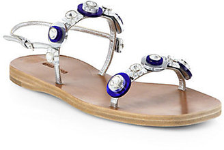 Miu Miu Jeweled Flat Slingback Sandals