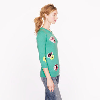 J.Crew Collection cashmere sweater in punk floral