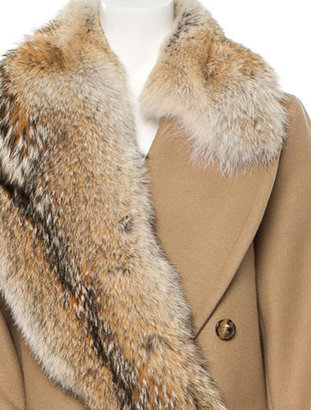 Michael Kors Fox Fur Trim Coat