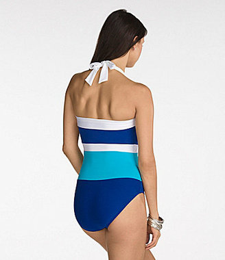 Lauren Ralph Lauren Modern Colorblocked Bandeau One-Piece Swimsuit