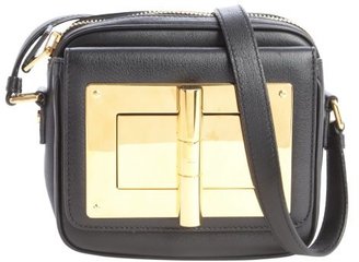 Tom Ford black leather zip top 'Natalia' crossbody bag