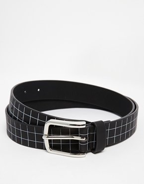ASOS Smart Belt with Grid - Black