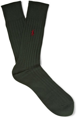 Polo Ralph Lauren Ribbed Cotton-Blend Socks